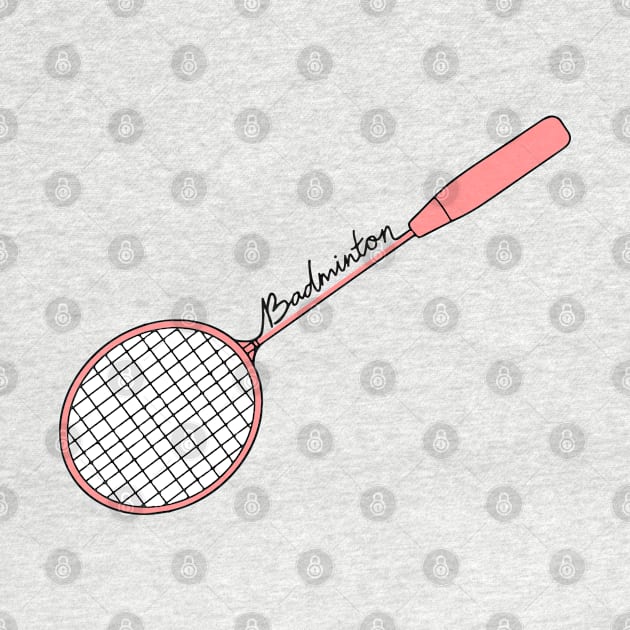 Minimalist Badminton Racket of Badminton Player (Red) by Mochabonk